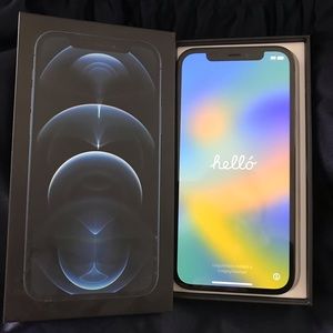 Apple IPhone 12 Pro 256GB Pacific Blue Color. With Original Box Fully Unlocked!